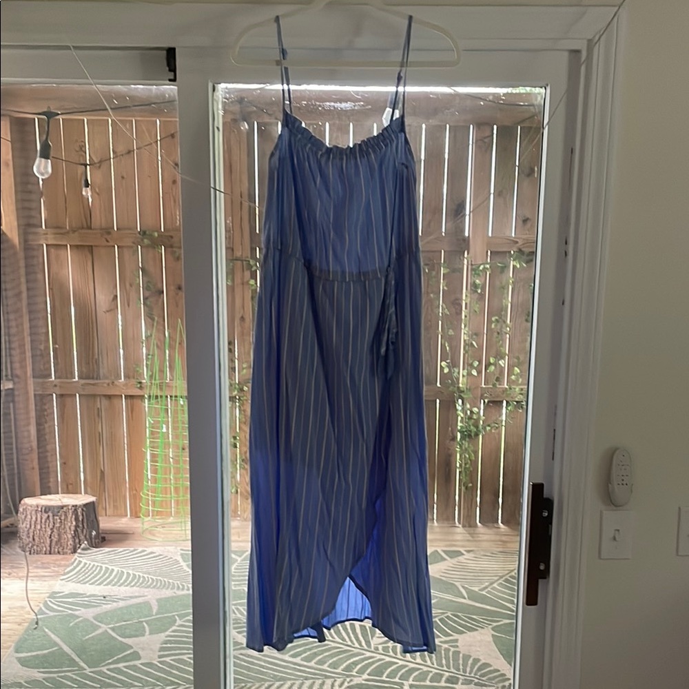 Blue Striped Maxi Dress